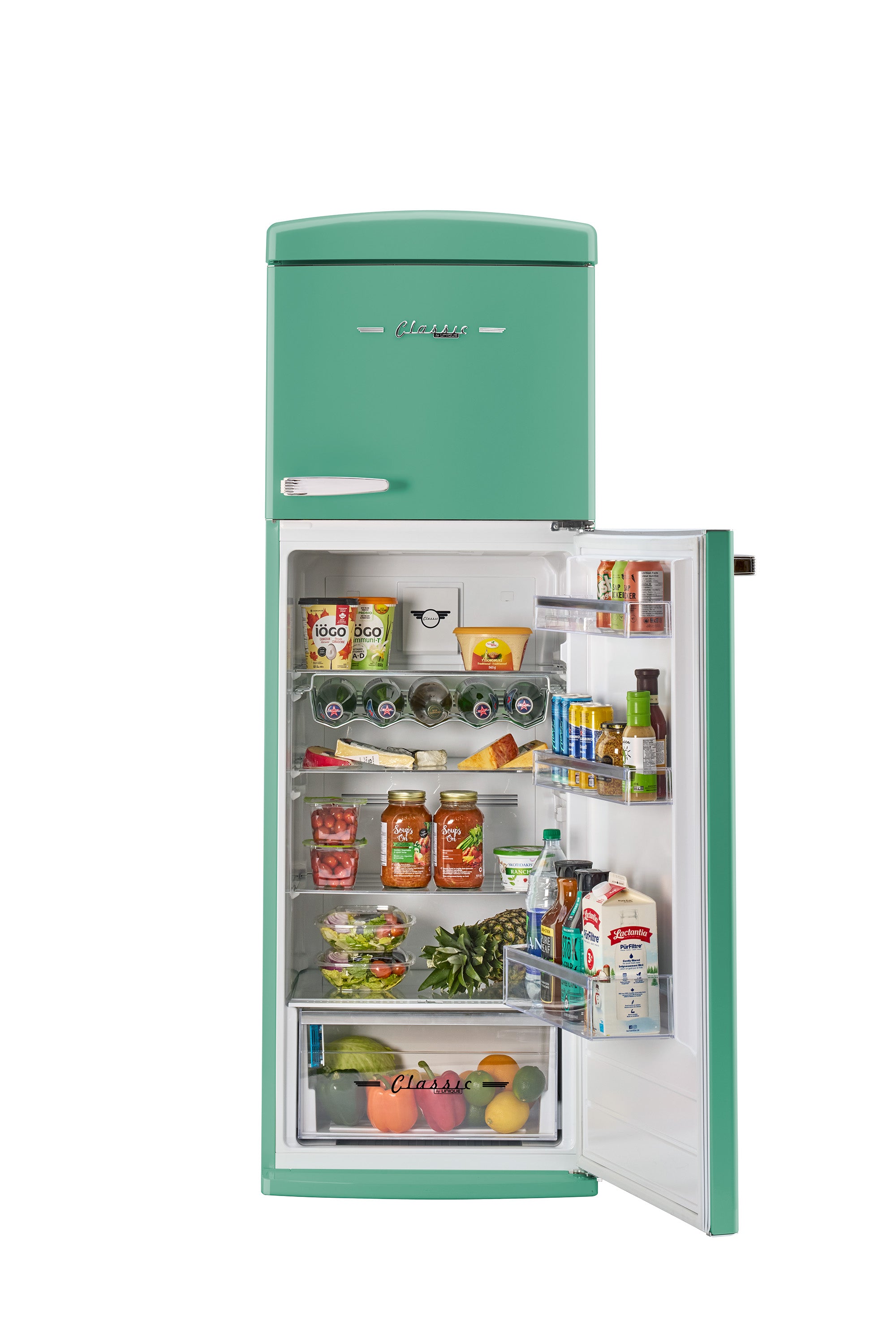 Unique 310L Ocean Mist Turquoise Top Mount Refrigerator – Unique