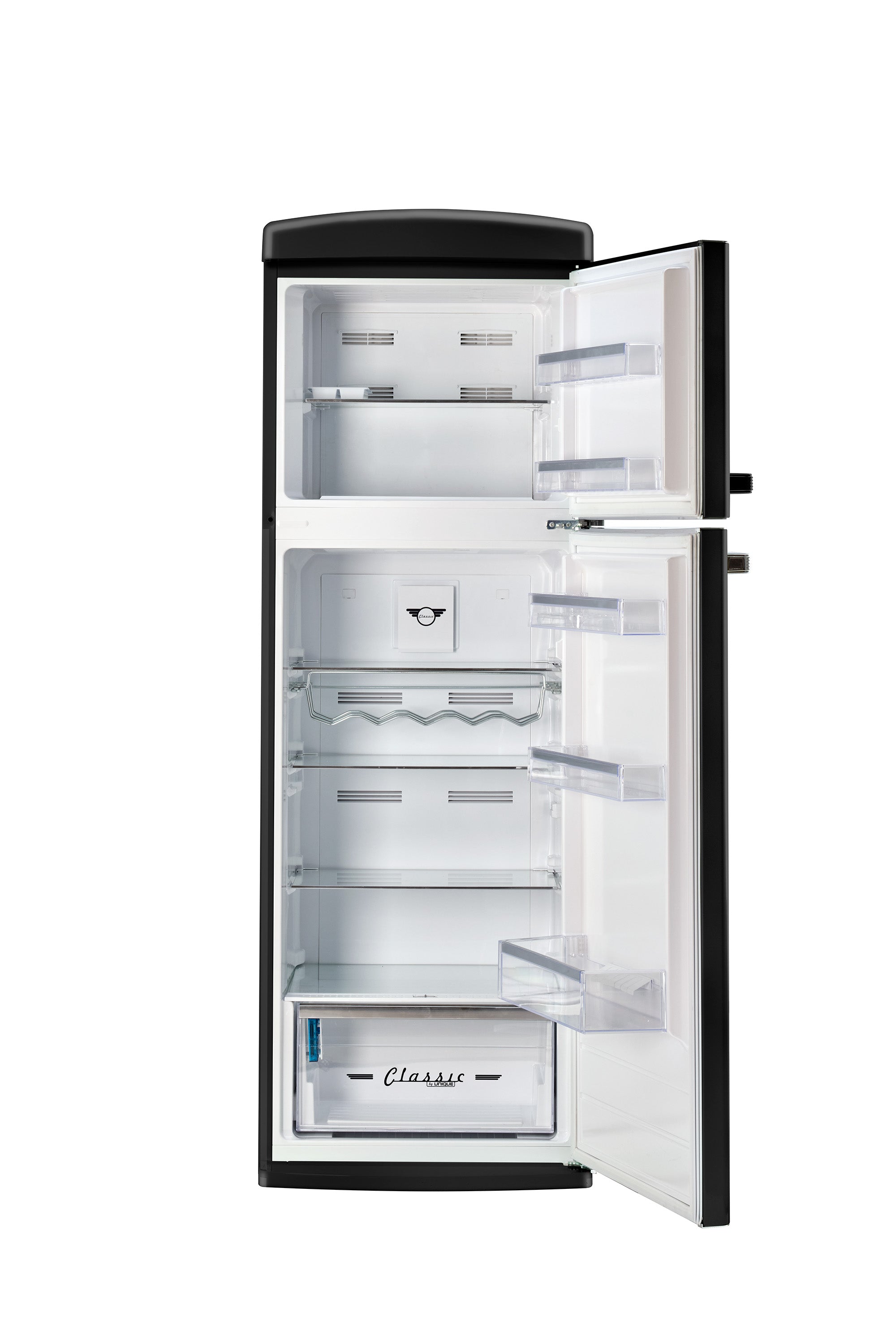 Unique 310L Matte Black Top Mount Refrigerator – Unique Appliances