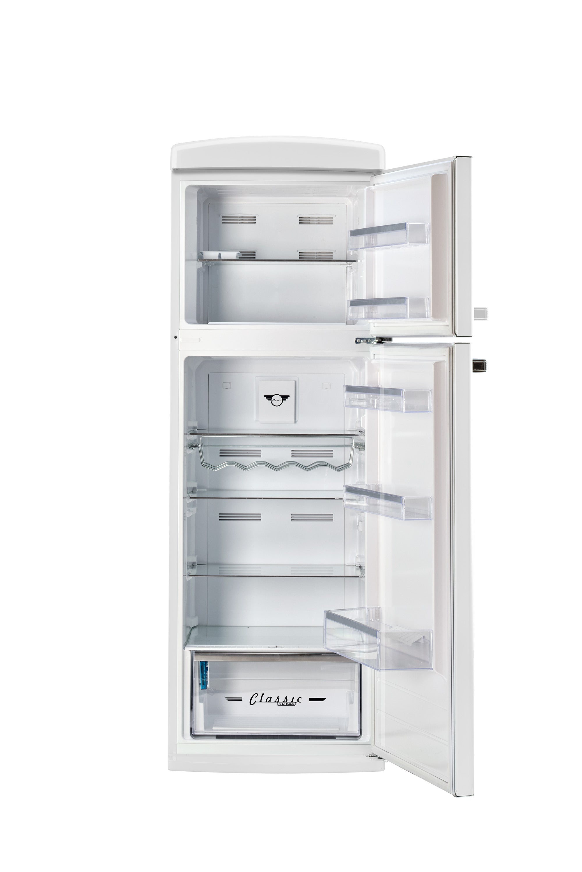 ラングレーモデル310 Unique 310L Marshmallow White Top Mount Refrigerator – Unique