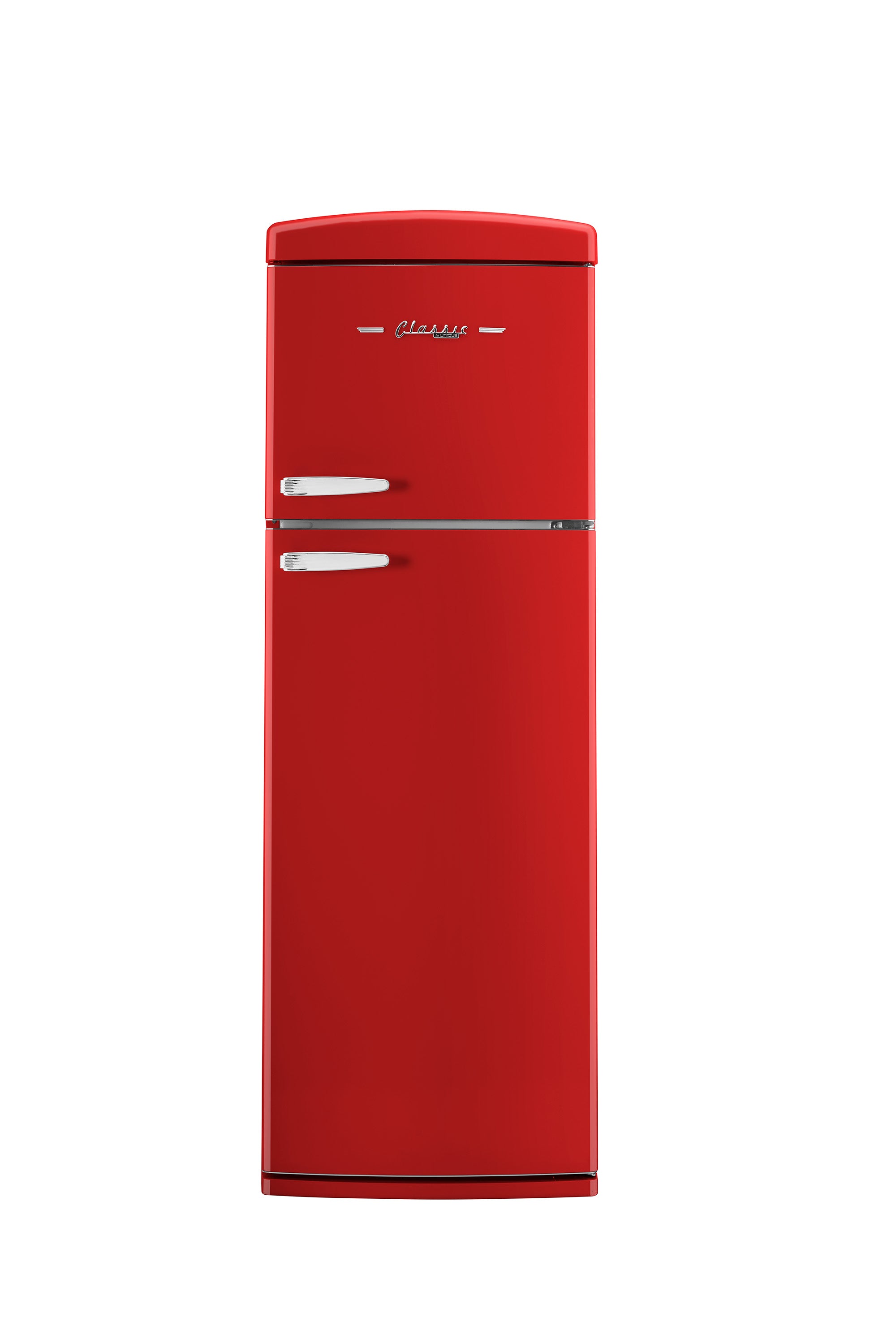 Unique 310L Candy Apple Red Top Mount Refrigerator – Unique Appliances