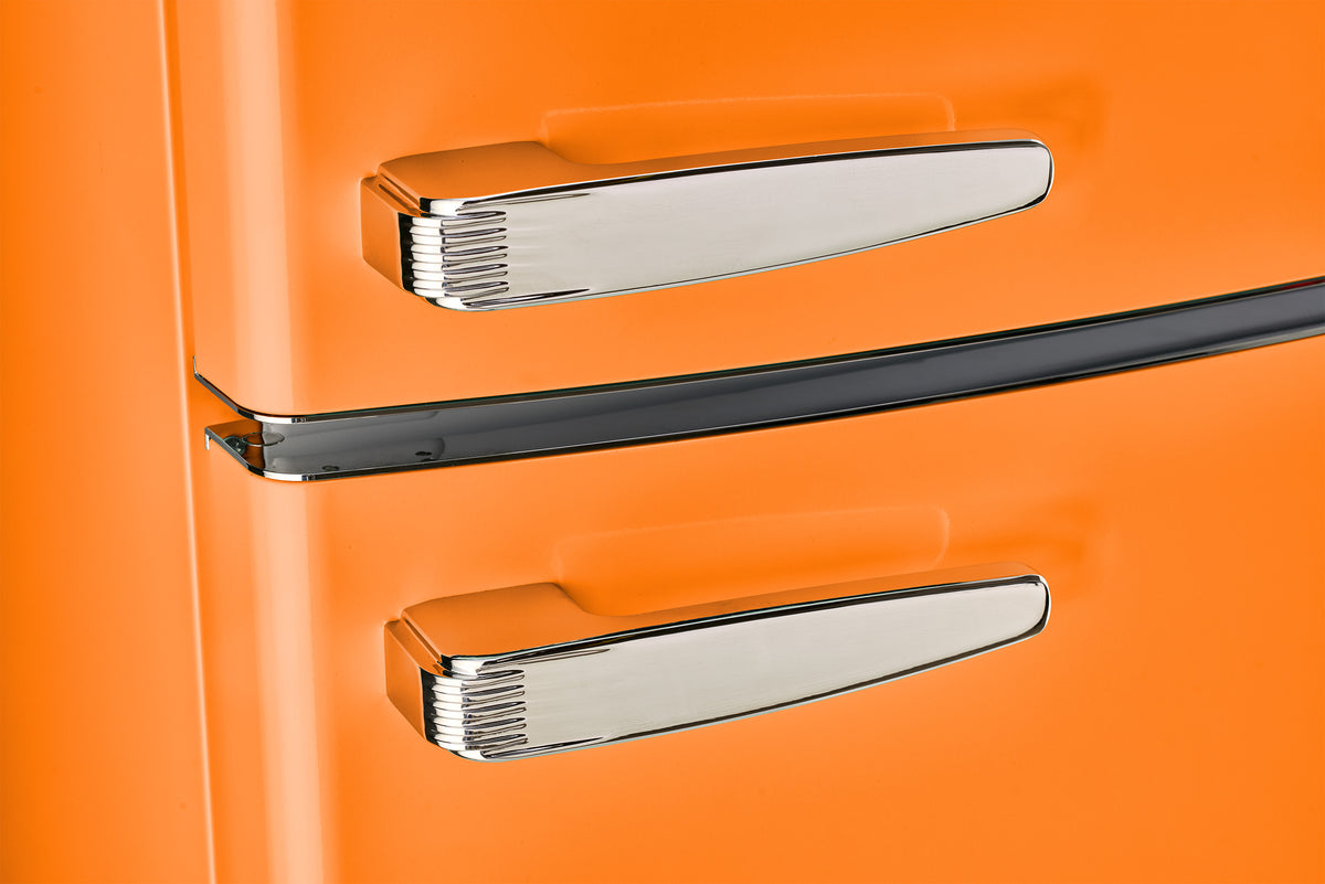 Unique 310L Creamsicle Orange Top Mount Refrigerator