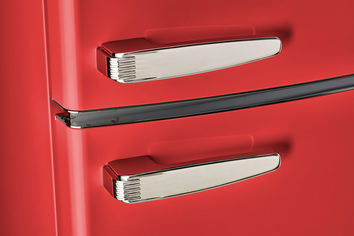 Unique 310L Candy Apple Red Top Mount Refrigerator
