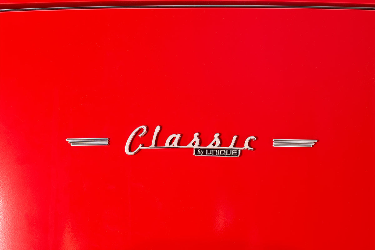 Unique 310L Candy Apple Red Top Mount Refrigerator