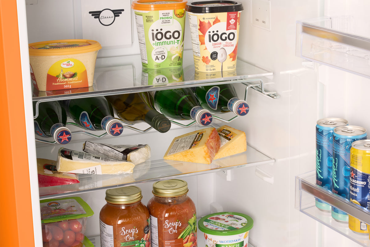 Unique 310L Creamsicle Orange Top Mount Refrigerator