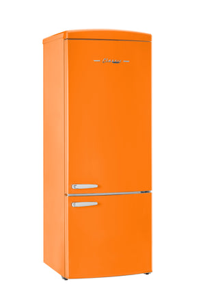 Unique 455L Creamsicle Orange Bottom Mount Refrigerator