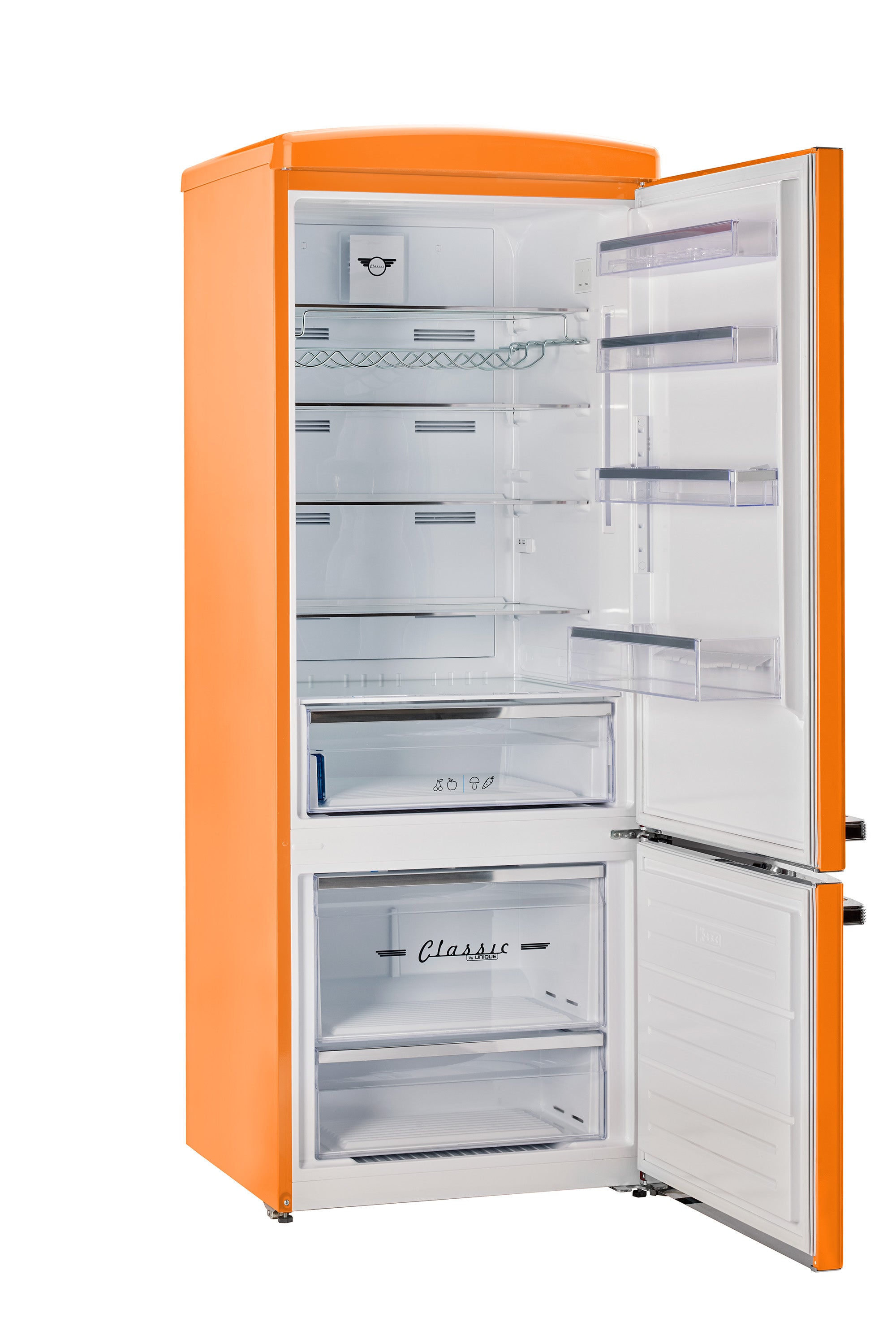 Unique 455L Creamsicle Orange Bottom Mount Refrigerator – Unique