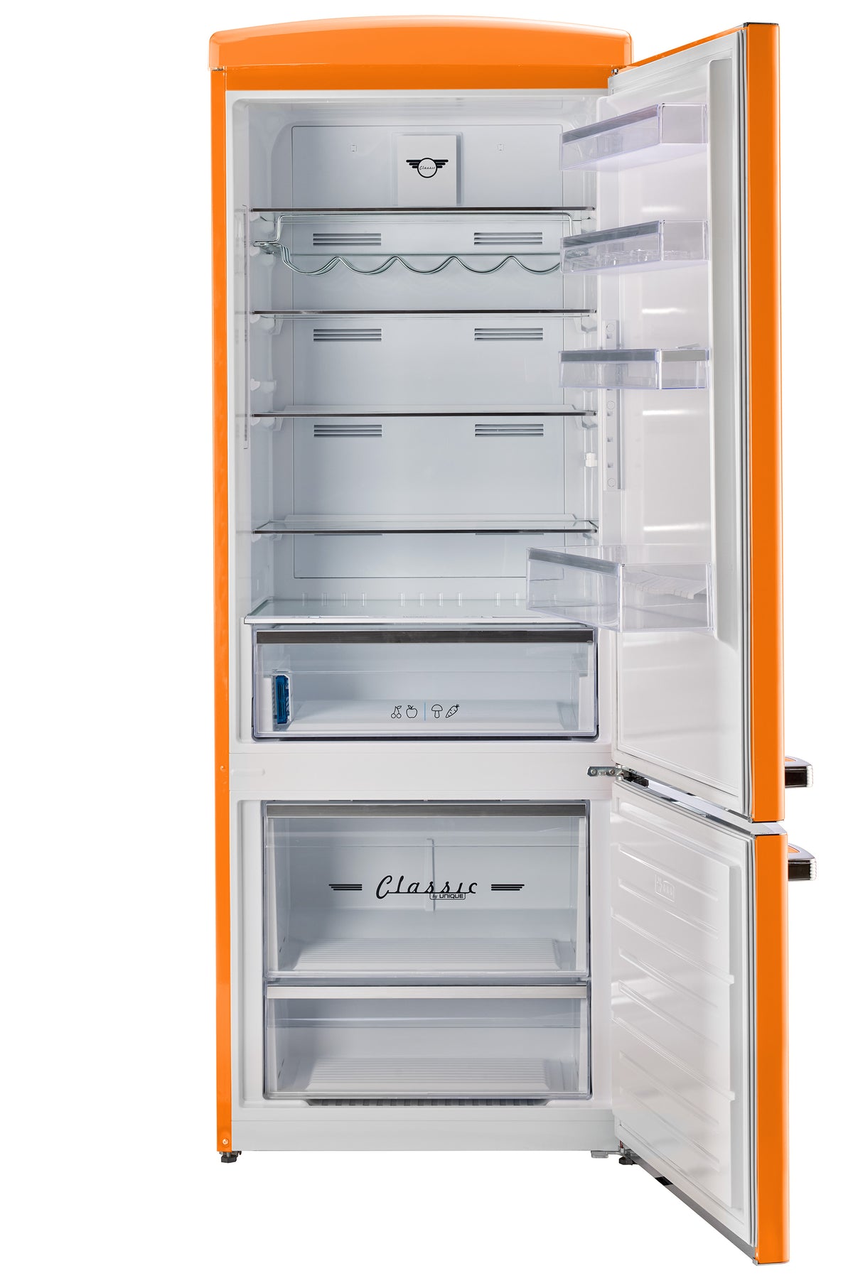Unique 455L Creamsicle Orange Bottom Mount Refrigerator