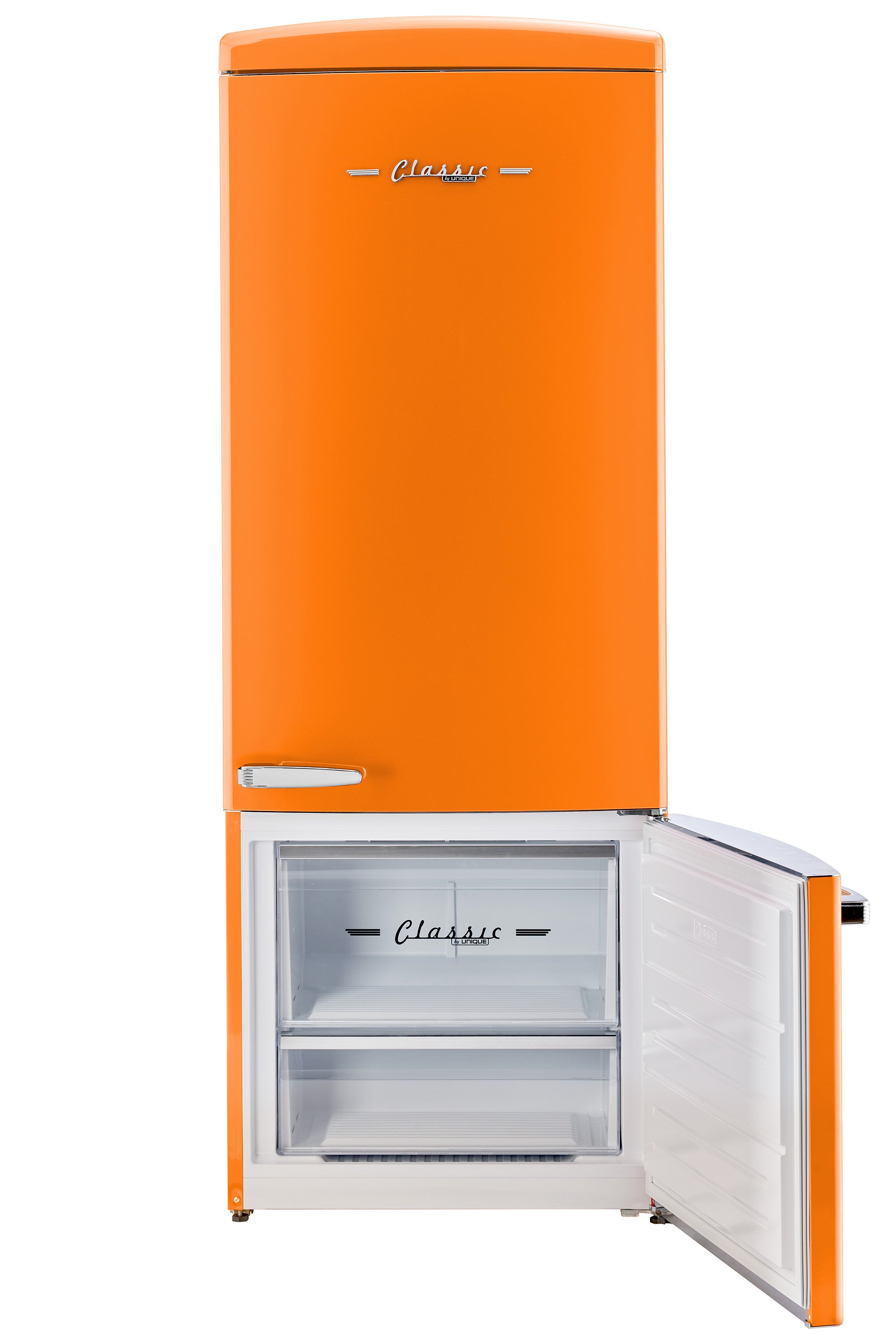 Unique 455L Creamsicle Orange Bottom Mount Refrigerator – Unique