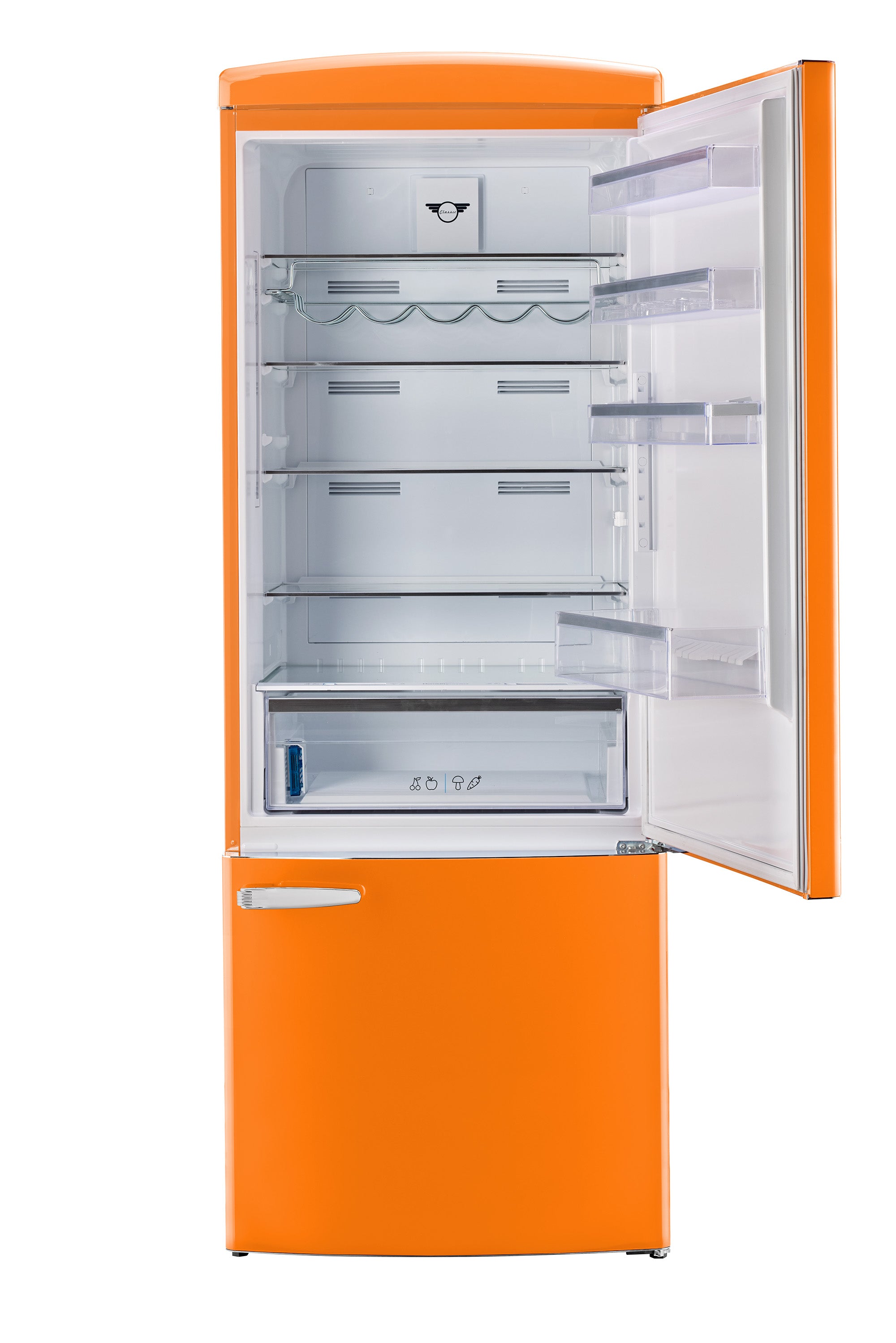 Unique 455L Creamsicle Orange Bottom Mount Refrigerator – Unique