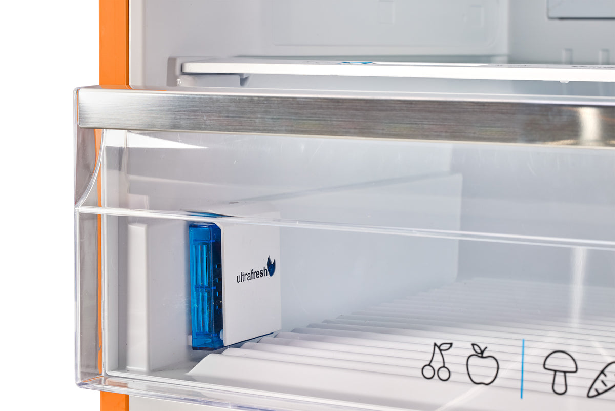 Unique 455L Creamsicle Orange Bottom Mount Refrigerator