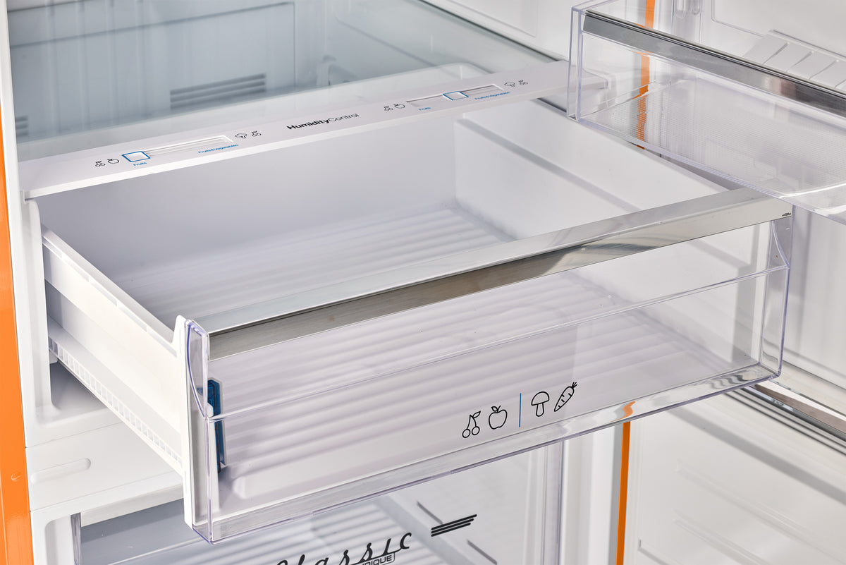 Unique 455L Creamsicle Orange Bottom Mount Refrigerator
