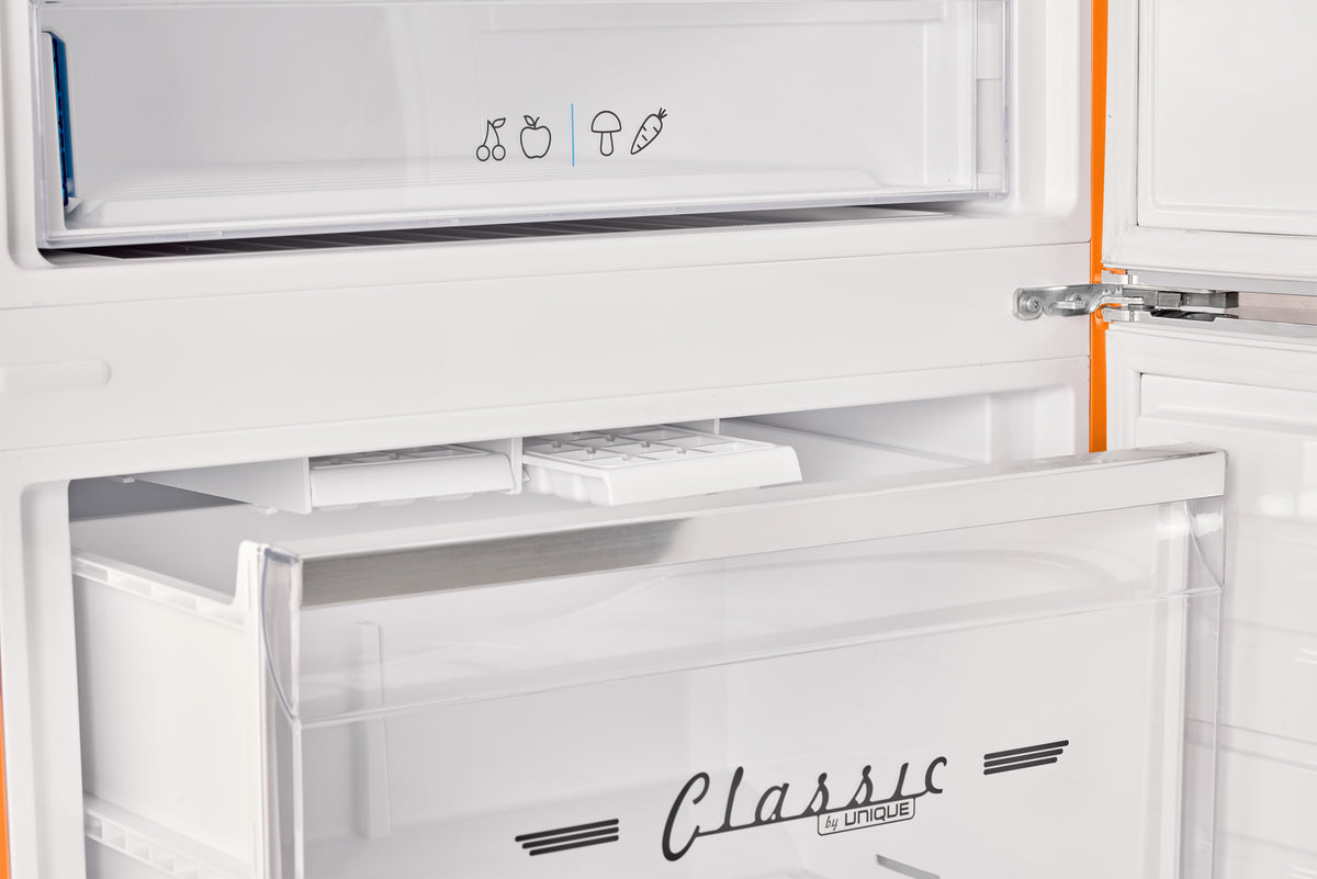 Unique 455L Creamsicle Orange Bottom Mount Refrigerator