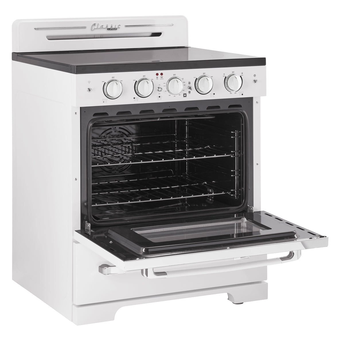 Unique 30' Classic Retro Marshmallow White Electric Ceramic top Range