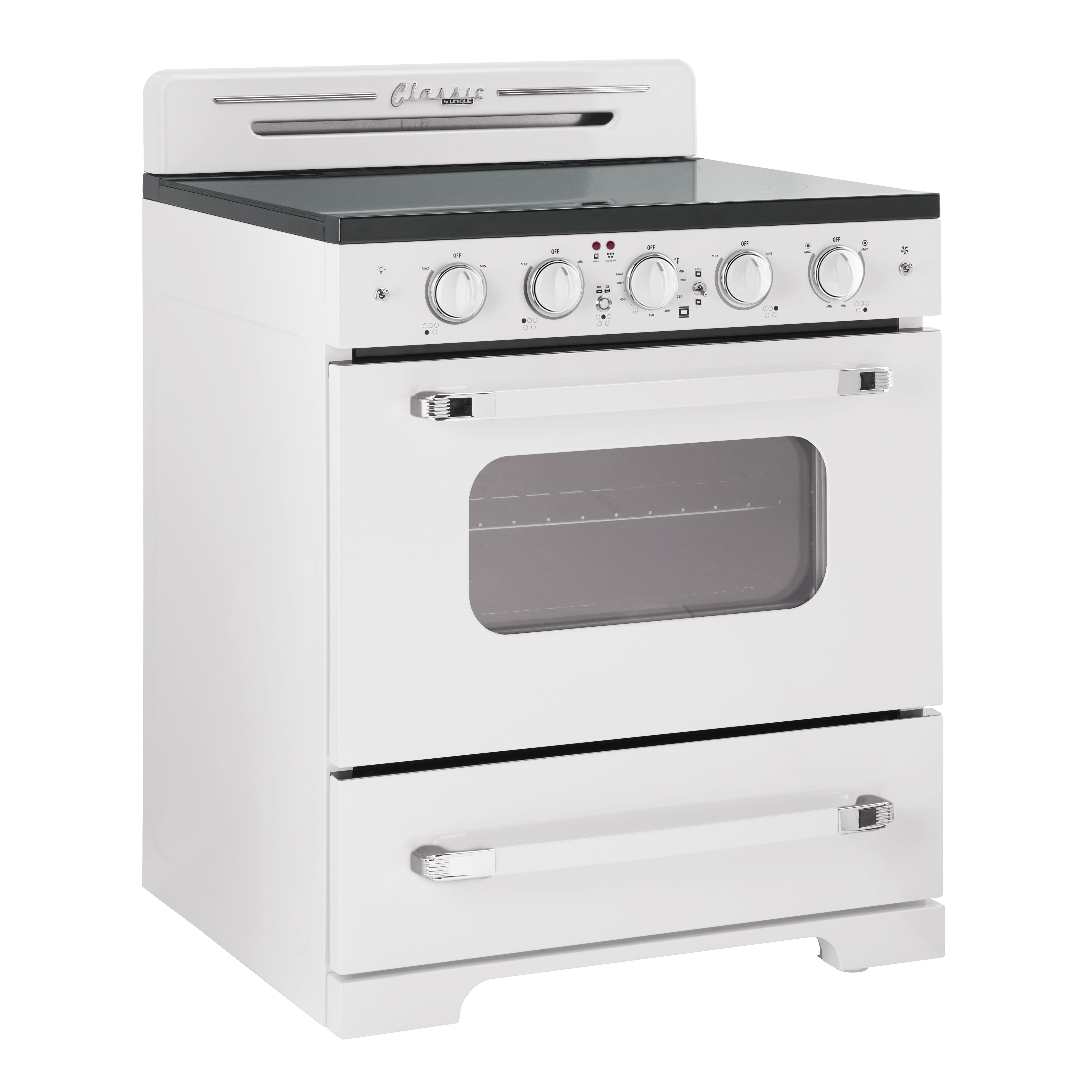 Unique 30' Classic Retro Marshmallow White Electric Ceramic top