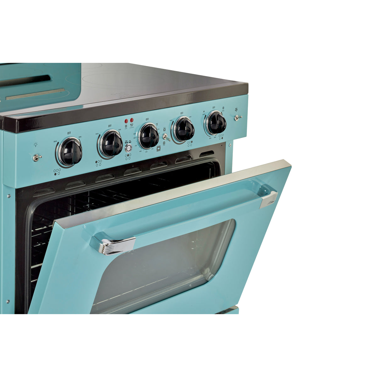 Unique 30' Classic Retro Ocean Mist Turquoise Electric Glass top Range