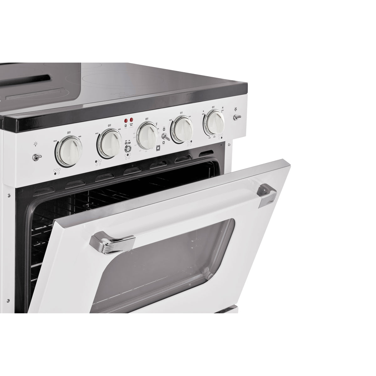 Unique 30' Classic Retro Marshmallow White Electric Ceramic top Range