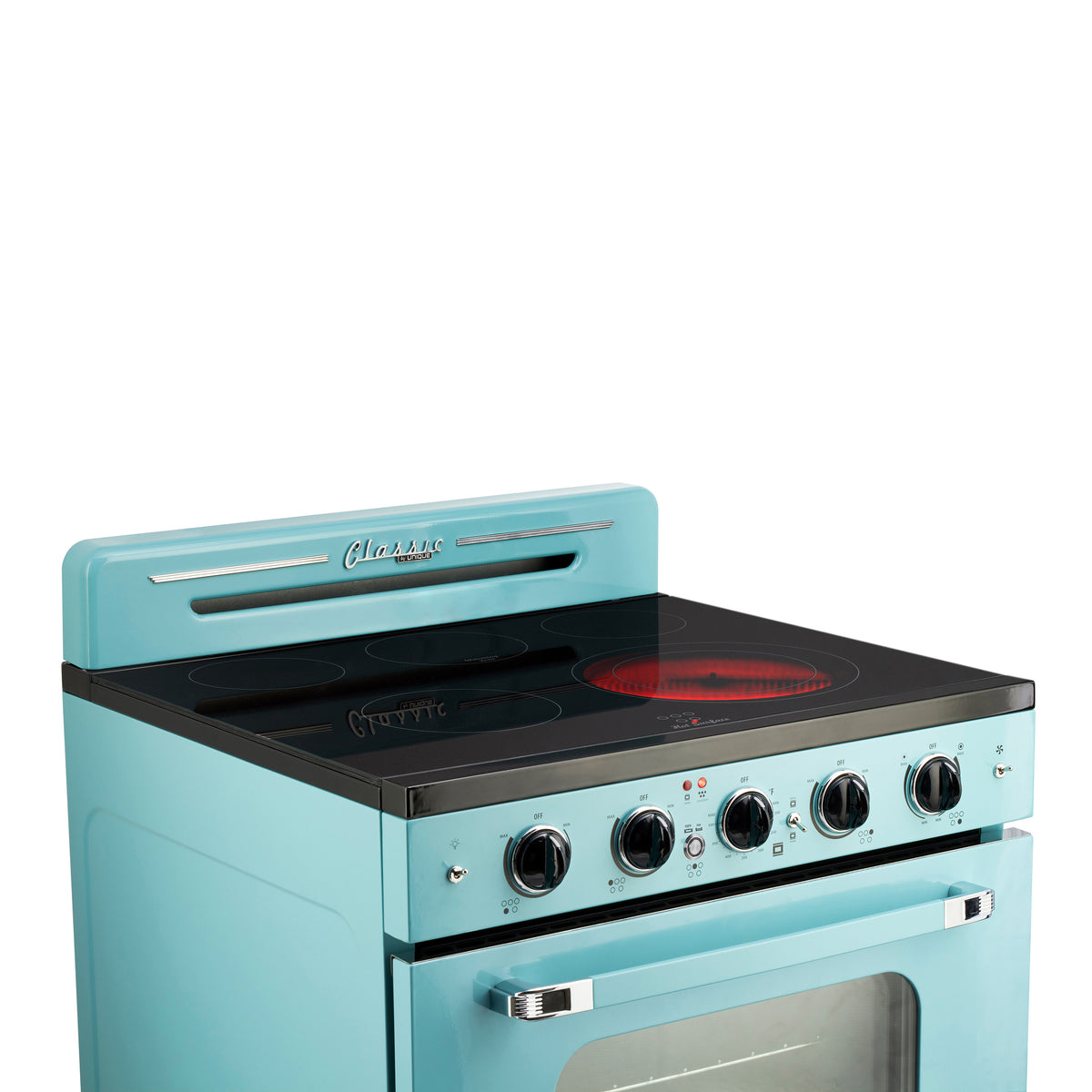 Unique 30' Classic Retro Ocean Mist Turquoise Electric Glass top Range