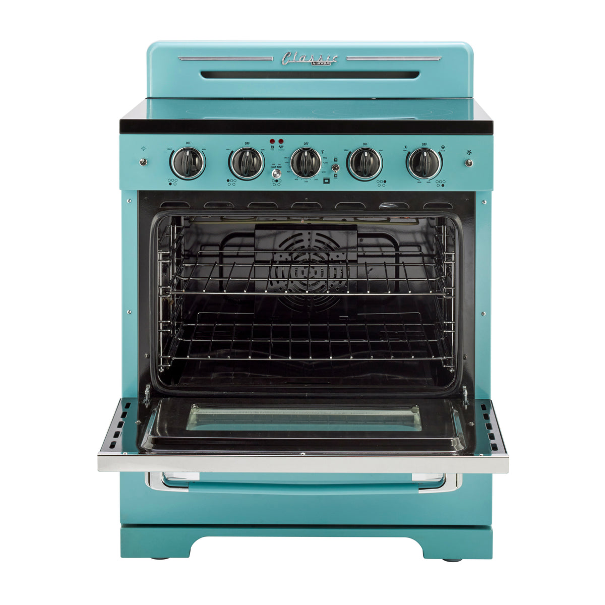 Unique 30' Classic Retro Ocean Mist Turquoise Electric Glass top Range