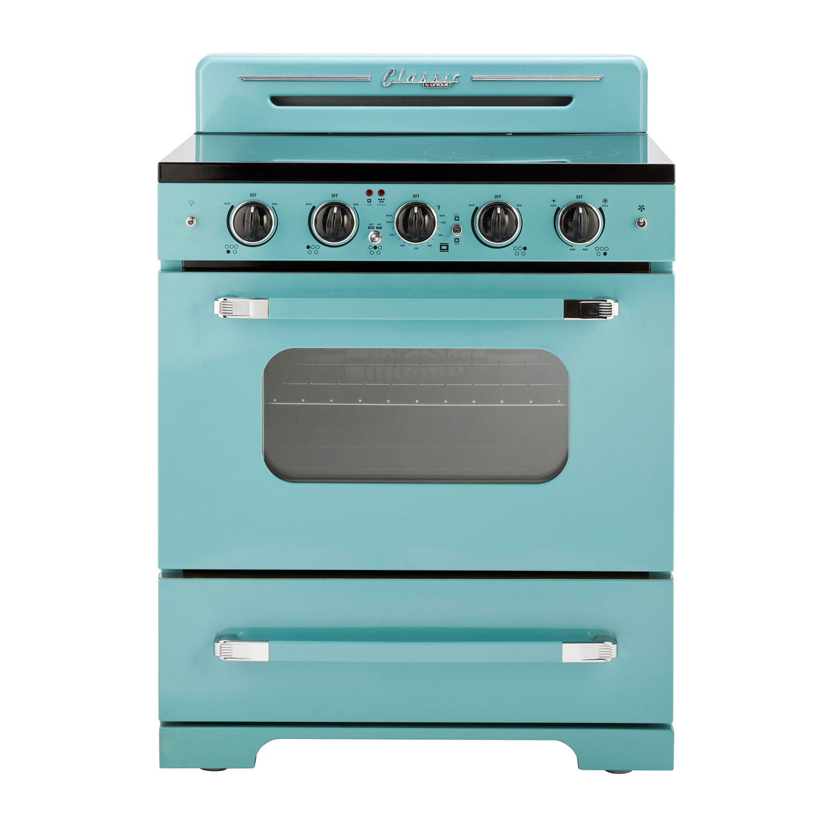 Unique 30' Classic Retro Ocean Mist Turquoise Electric Glass top Range