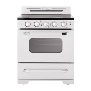 Unique 30' Classic Retro Marshmallow White Electric Ceramic top Range