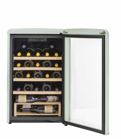 Unique 125 Litre Summer Mint Green Classic Retro Wine Refrigerator